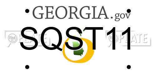 SQST11 Georgia License Plate