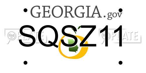 SQSZ11 Georgia License Plate