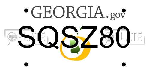 SQSZ80 Georgia License Plate