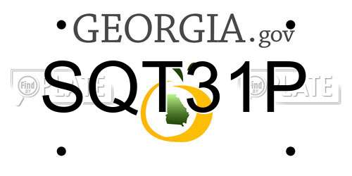 SQT31P Georgia License Plate