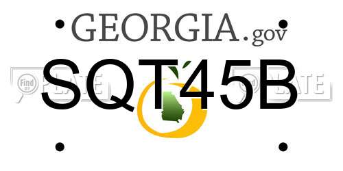 SQT45B Georgia License Plate