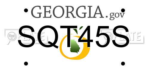 SQT45S Georgia License Plate