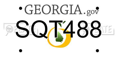 SQT488 Georgia License Plate