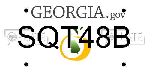 SQT48B Georgia License Plate