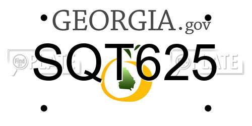 SQT625 Georgia License Plate