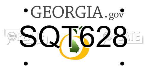 SQT628 Georgia License Plate