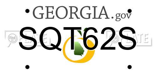 SQT62S Georgia License Plate