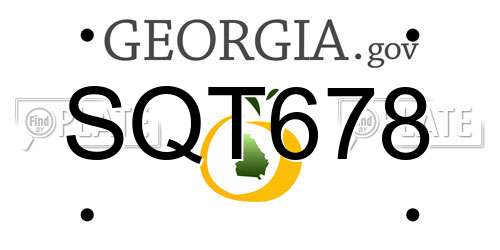 SQT678 Georgia License Plate