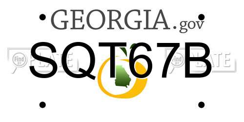 SQT67B Georgia License Plate