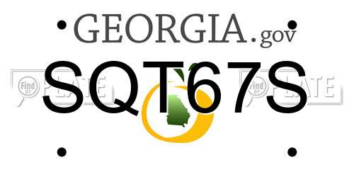 SQT67S Georgia License Plate