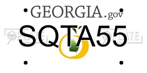SQTA55 Georgia License Plate