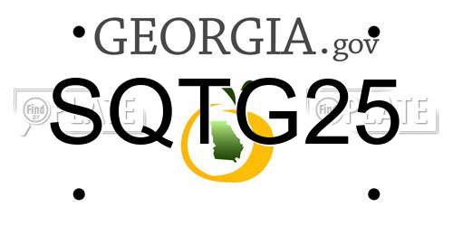 SQTG25 Georgia License Plate