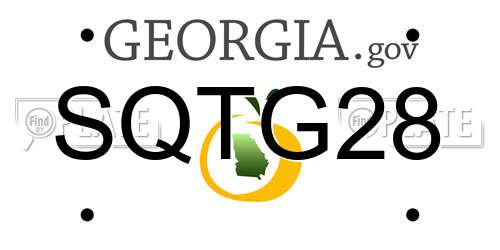 SQTG28 Georgia License Plate