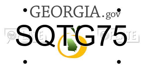 SQTG75 Georgia License Plate