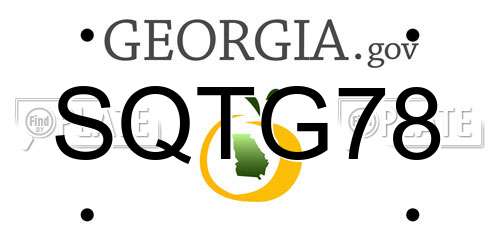 SQTG78 Georgia License Plate