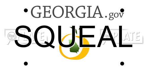 SQUEAL Georgia License Plate