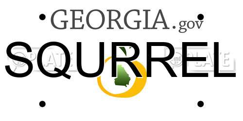 SQURREL Georgia License Plate