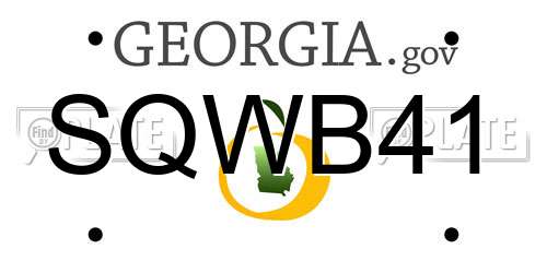 SQWB41 Georgia License Plate