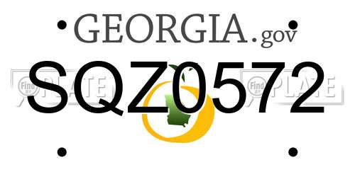 SQZ0572 Georgia License Plate