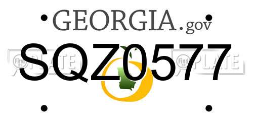 SQZ0577 Georgia License Plate