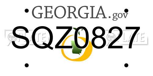 SQZ0827 Georgia License Plate