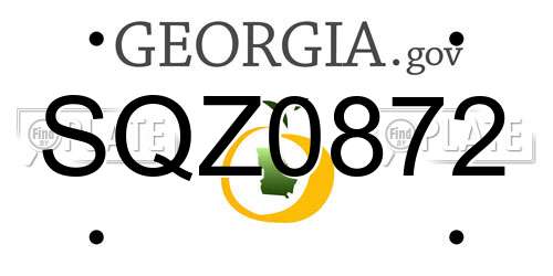 SQZ0872 Georgia License Plate