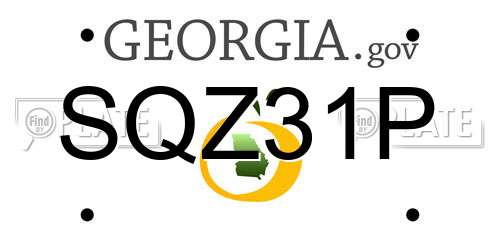 SQZ31P Georgia License Plate