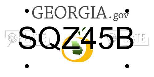SQZ45B Georgia License Plate