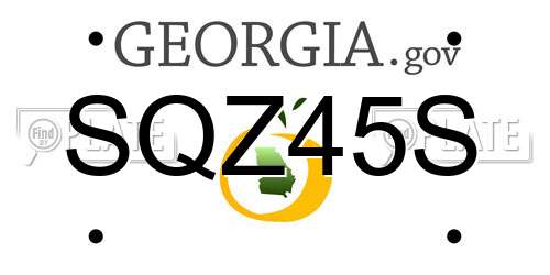 SQZ45S Georgia License Plate