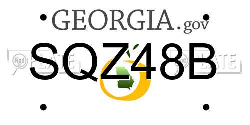 SQZ48B Georgia License Plate