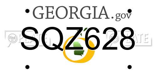 SQZ628 Georgia License Plate