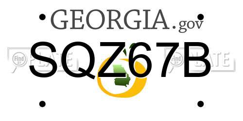 SQZ67B Georgia License Plate