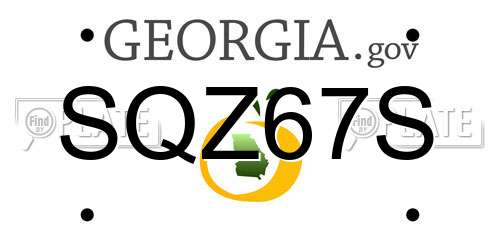 SQZ67S Georgia License Plate