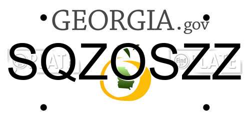 SQZOSZZ Georgia License Plate