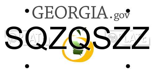 SQZQSZZ Georgia License Plate