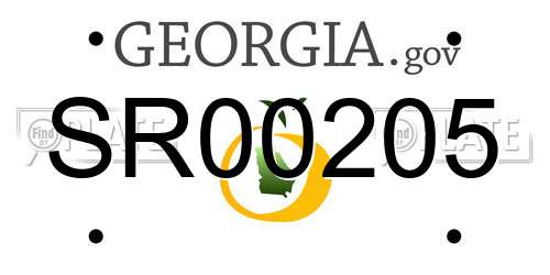 SR00205 Georgia License Plate