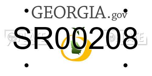 SR00208 Georgia License Plate