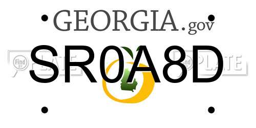 SR0A8D Georgia License Plate