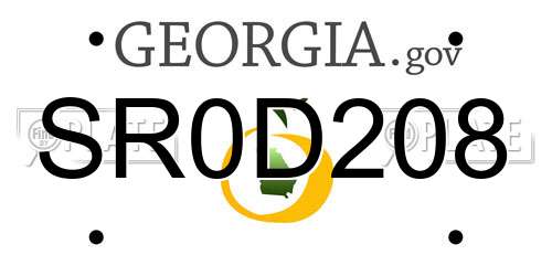 SR0D208 Georgia License Plate