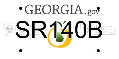 SR140B Georgia License Plate