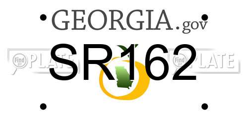 SR162 Georgia License Plate