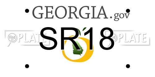 SR18 Georgia License Plate