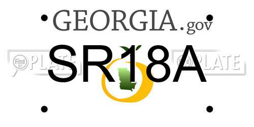 SR18A Georgia License Plate
