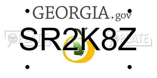 SR2K8Z Georgia License Plate