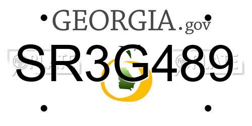 SR3G489 Georgia License Plate