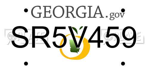 SR5V459 Georgia License Plate