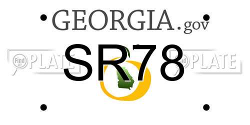 SR78 Georgia License Plate