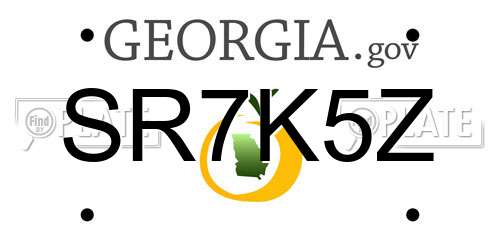 SR7K5Z Georgia License Plate