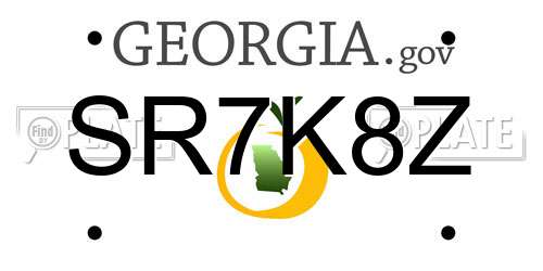 SR7K8Z Georgia License Plate