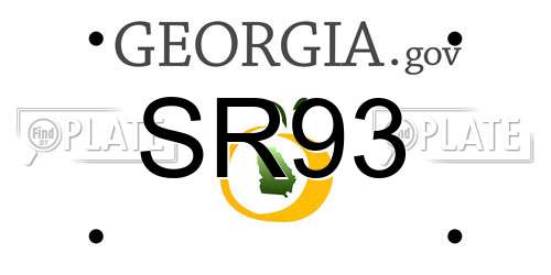 SR93 Georgia License Plate